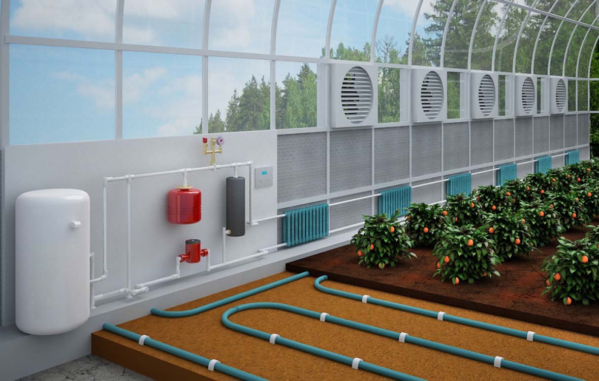 Система обогрева грунта теплиц